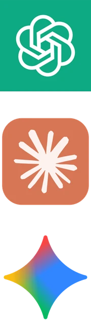 OpenAI, Anthropic Claude, and Google Gemini logos