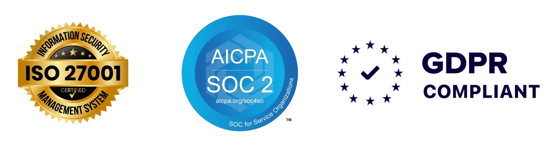 ISO 27001, SOC 2, and GDPR compliance certifications
