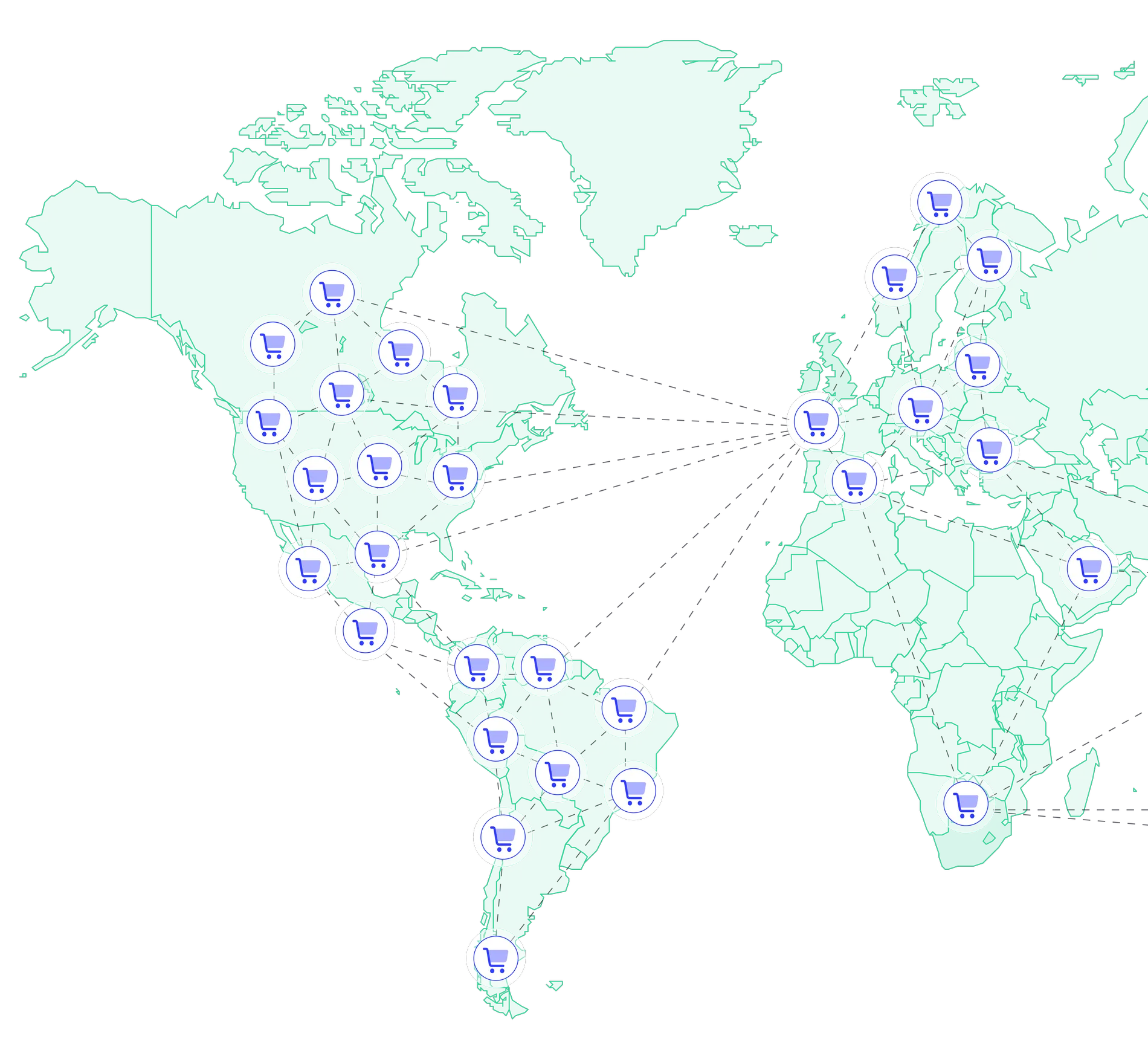 Global map of connected point-of-sale locations