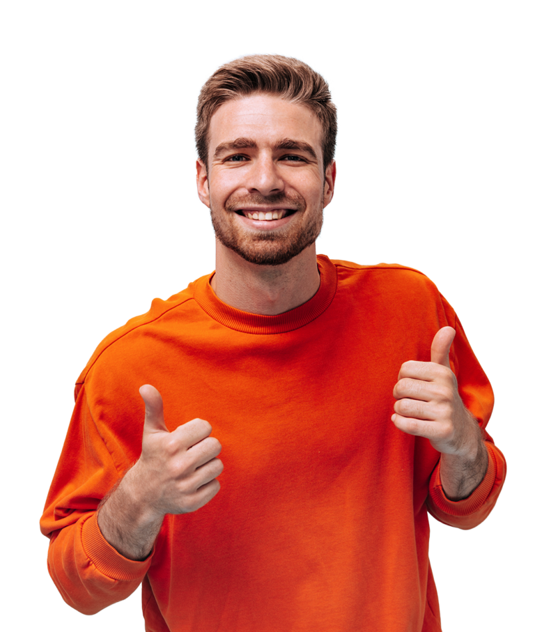 clipping: man with thumbs up