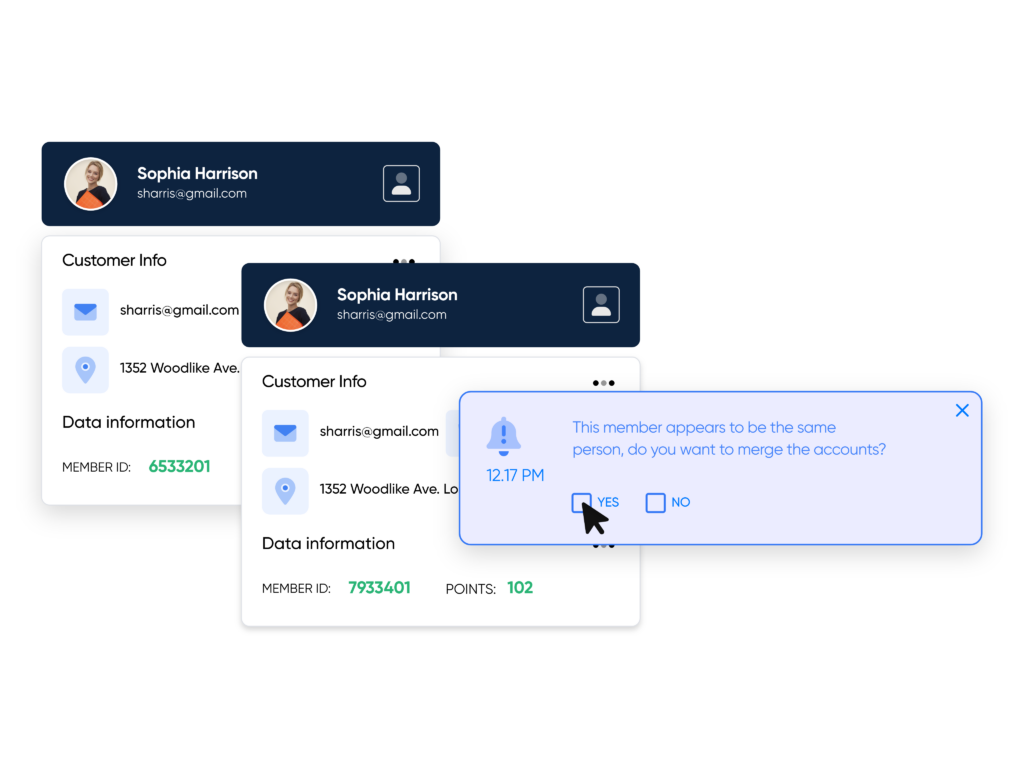 Merge customer accounts CDP Retail